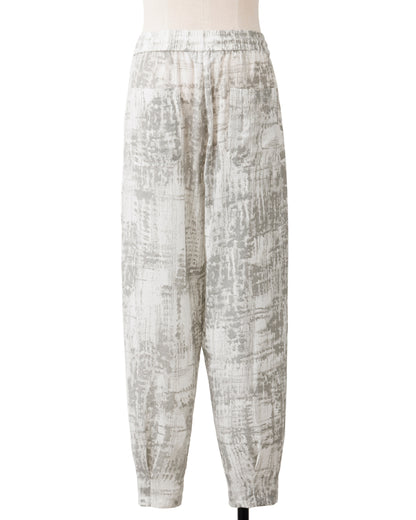 HARRISON WONG / Blurred Check Print Pleated Pants