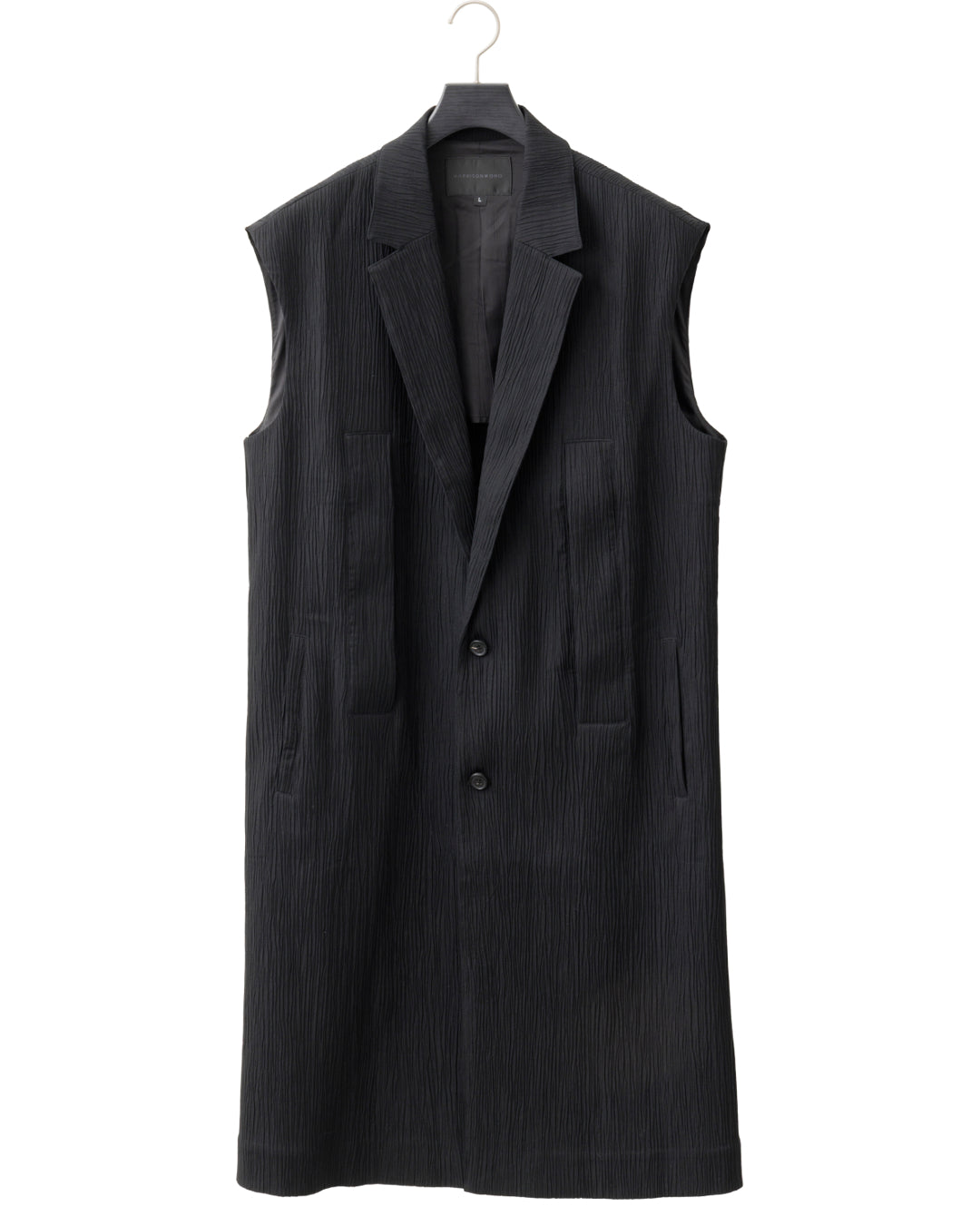 HARRISON WONG / Crepe Texture Tencel Sleeveless Long Blazer