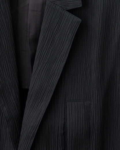 HARRISON WONG / Crepe Texture Tencel Sleeveless Long Blazer