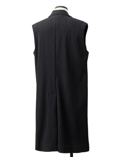 HARRISON WONG / Crepe Texture Tencel Sleeveless Long Blazer