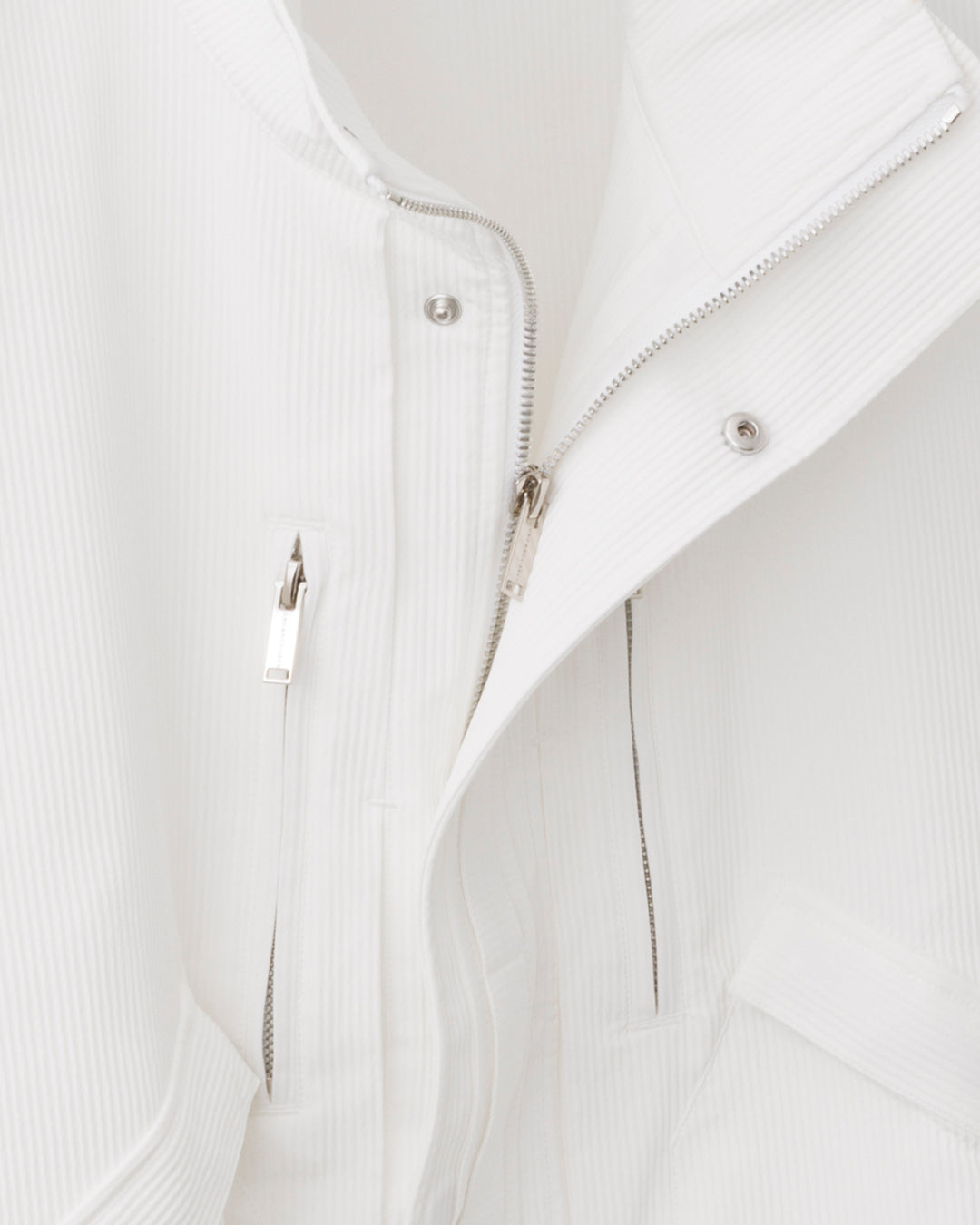 HARRISON WONG / Striped Textured Wide Shoulder Sleeveless Jacket