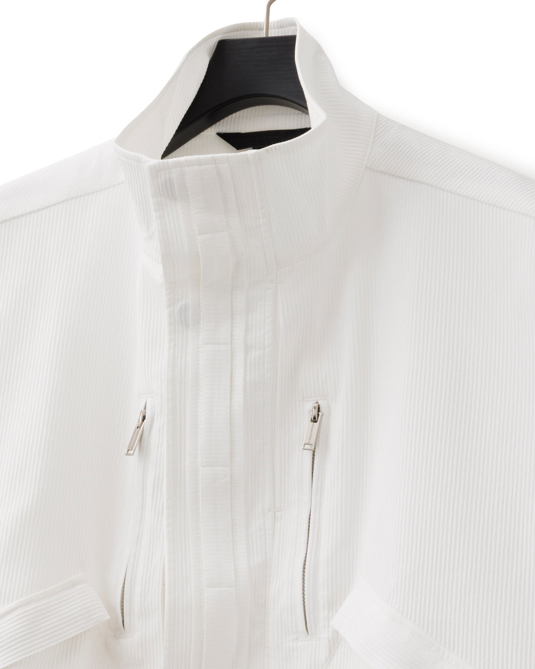 HARRISON WONG / Striped Textured Wide Shoulder Sleeveless Jacket