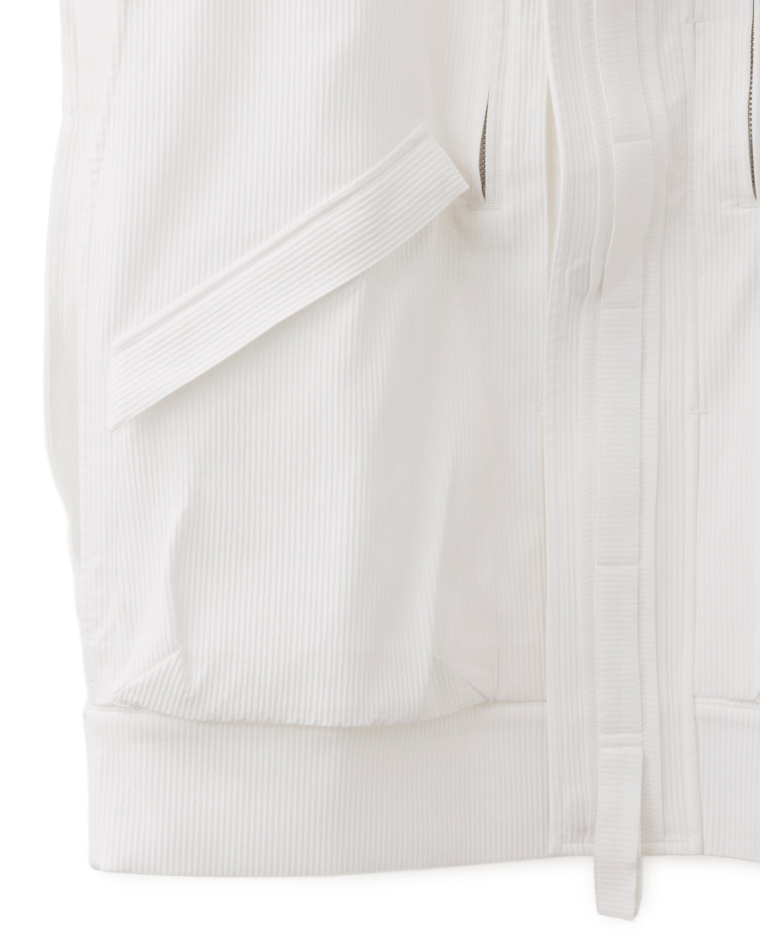 HARRISON WONG / Striped Textured Wide Shoulder Sleeveless Jacket