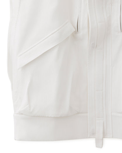 HARRISON WONG / Striped Textured Wide Shoulder Sleeveless Jacket