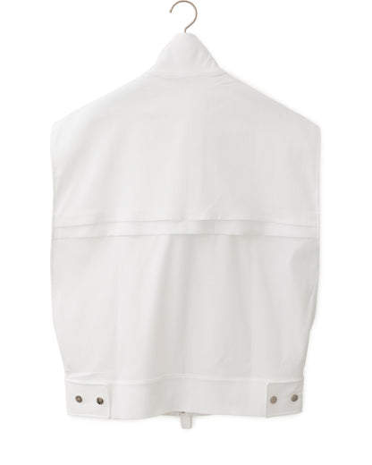 HARRISON WONG / Striped Textured Wide Shoulder Sleeveless Jacket