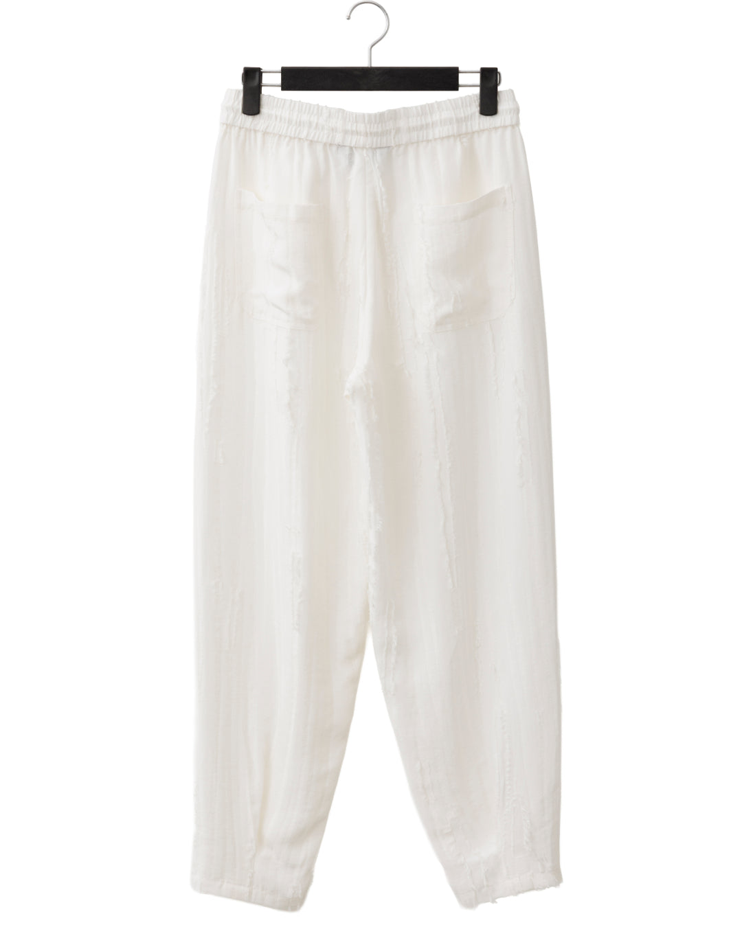 HARRISON WONG / Ripped Texture Carrot Fit Pants - White