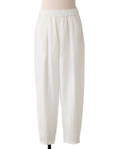 HARRISON WONG / Ripped Texture Carrot Fit Pants - White