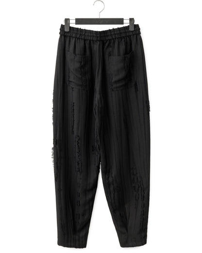 HARRISON WONG / Ripped Texture Carrot Fit Pants - Black