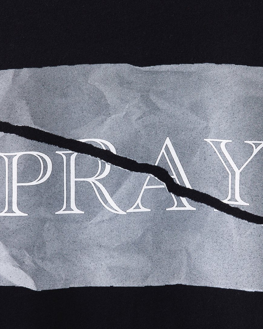Bennu / Printed Loose Fit Tee - PRAY - BLACK