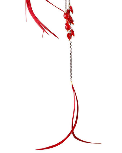 Ranunculus / Mars - Feather Necklace -