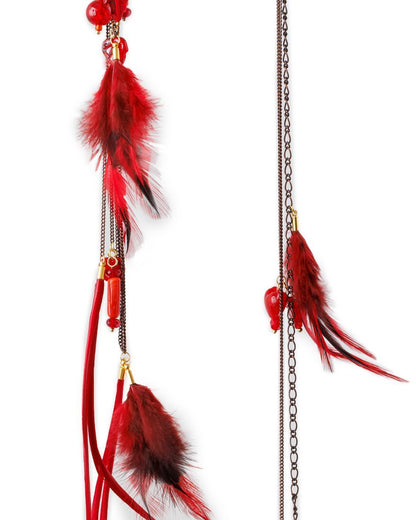 Ranunculus / Mars - Feather Necklace -