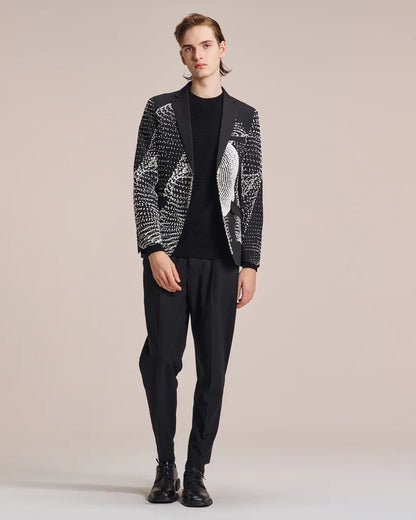HARRISON WONG / Wool Blazer With Vectors 3D Embroidery