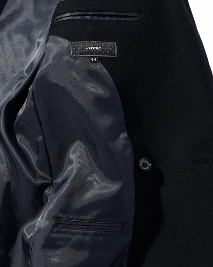 ys Yuji SUGENO / Semi-Double Long Chester Coat - BLACK SWITCH