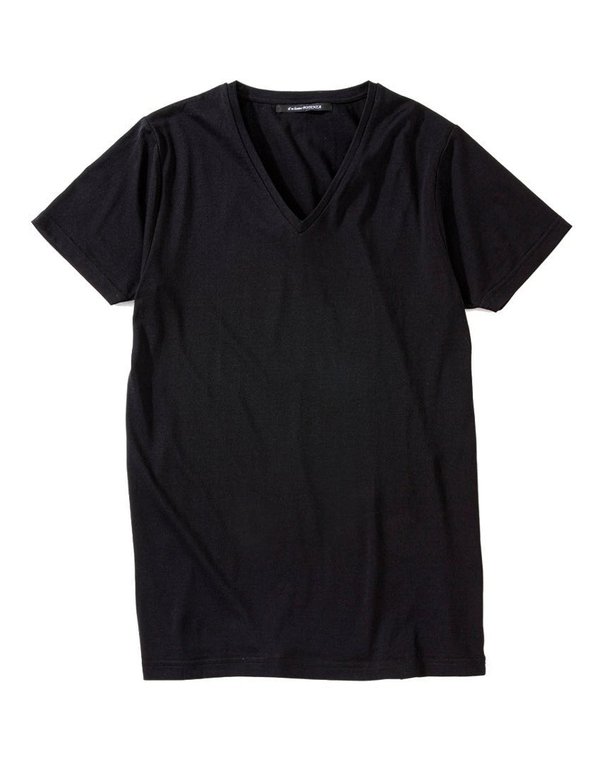 POTENZA / POTENZA V-NECK TEE - BLACK