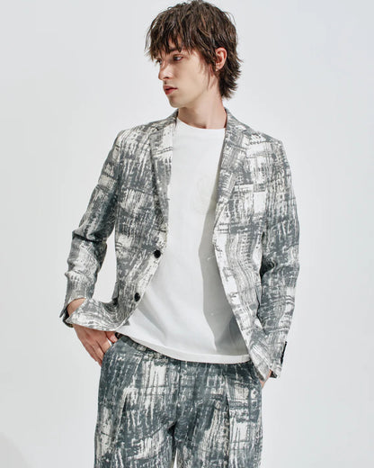 HARRISON WONG / Blurred Check Print Blazer
