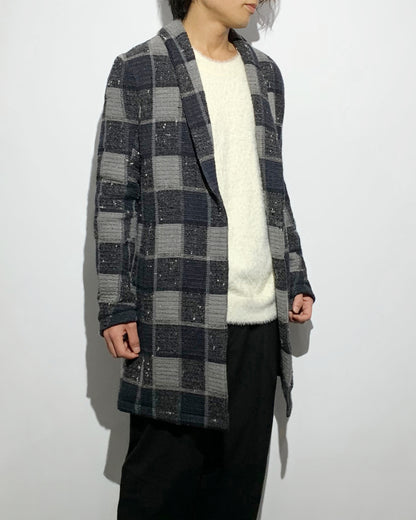 gène par YUKIO MISHIBA / Block Check Tweed Hook Coat