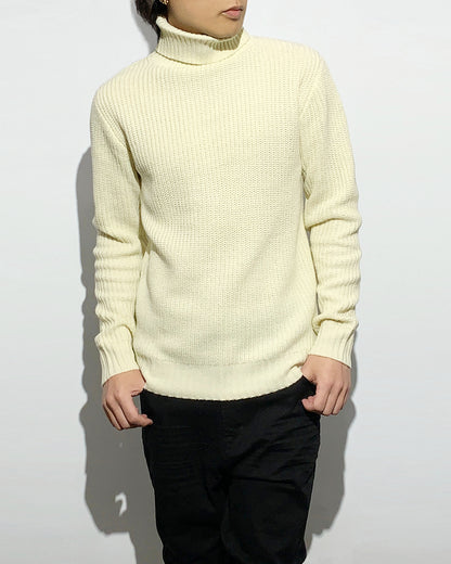 agr / Rib Turtle-Neck KN - Ecru
