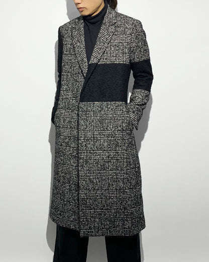 Bennu / Wooly Tweed Switch Long Coat - CHECK
