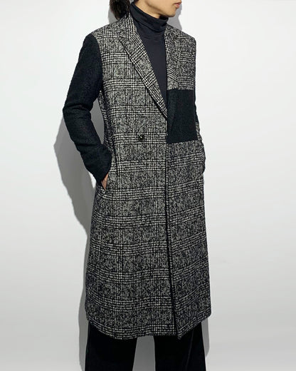 Bennu / Wooly Tweed Switch Long Coat - CHECK