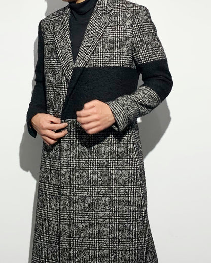 Bennu / Wooly Tweed Switch Long Coat - CHECK