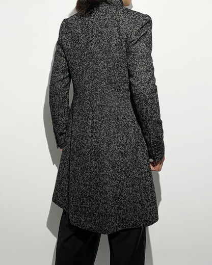 Bennu / Wooly Tweed Round-Tail Long Jacket
