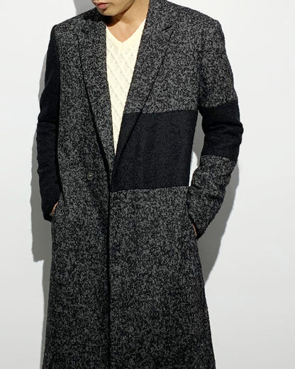 Bennu / Wooly Tweed Switch Long Coat - GRAY