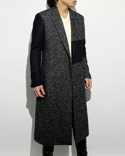 Bennu / Wooly Tweed Switch Long Coat - GRAY