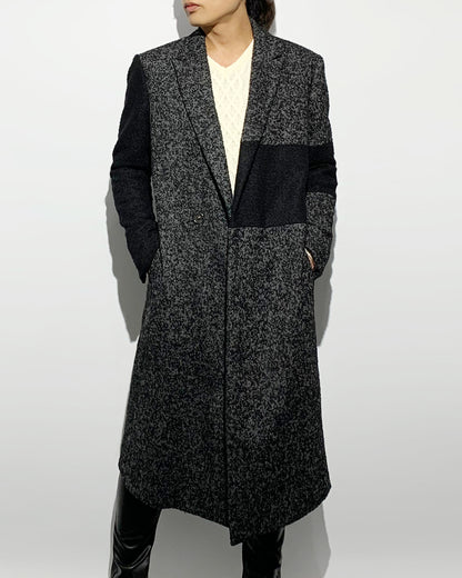 Bennu / Wooly Tweed Switch Long Coat - GRAY