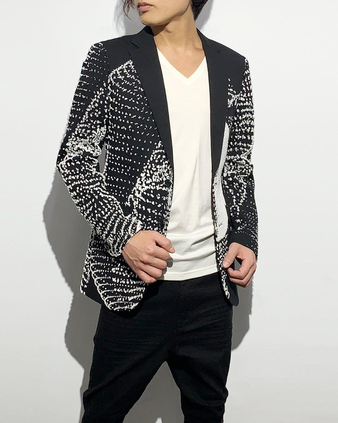 HARRISON WONG / Wool Blazer With Vectors 3D Embroidery