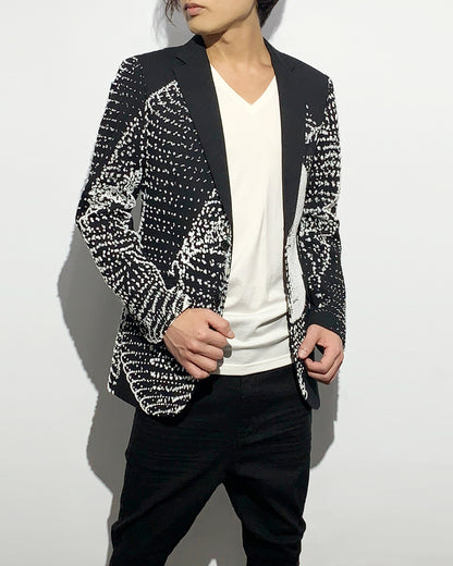 HARRISON WONG / Wool Blazer With Vectors 3D Embroidery