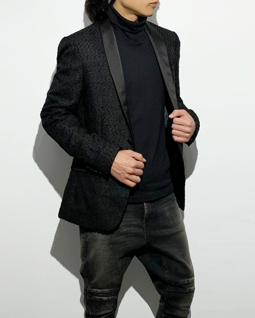 POTENZA / MICRO EMBOSS WOVEN TUXEDO JACKET