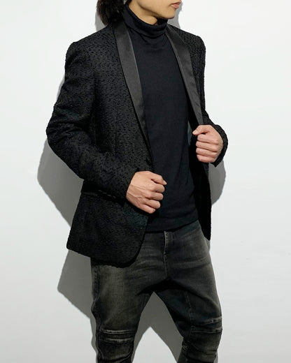 POTENZA / MICRO EMBOSS WOVEN TUXEDO JACKET