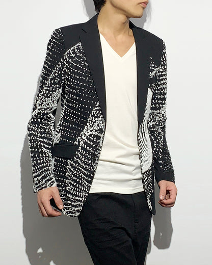 HARRISON WONG / Wool Blazer With Vectors 3D Embroidery