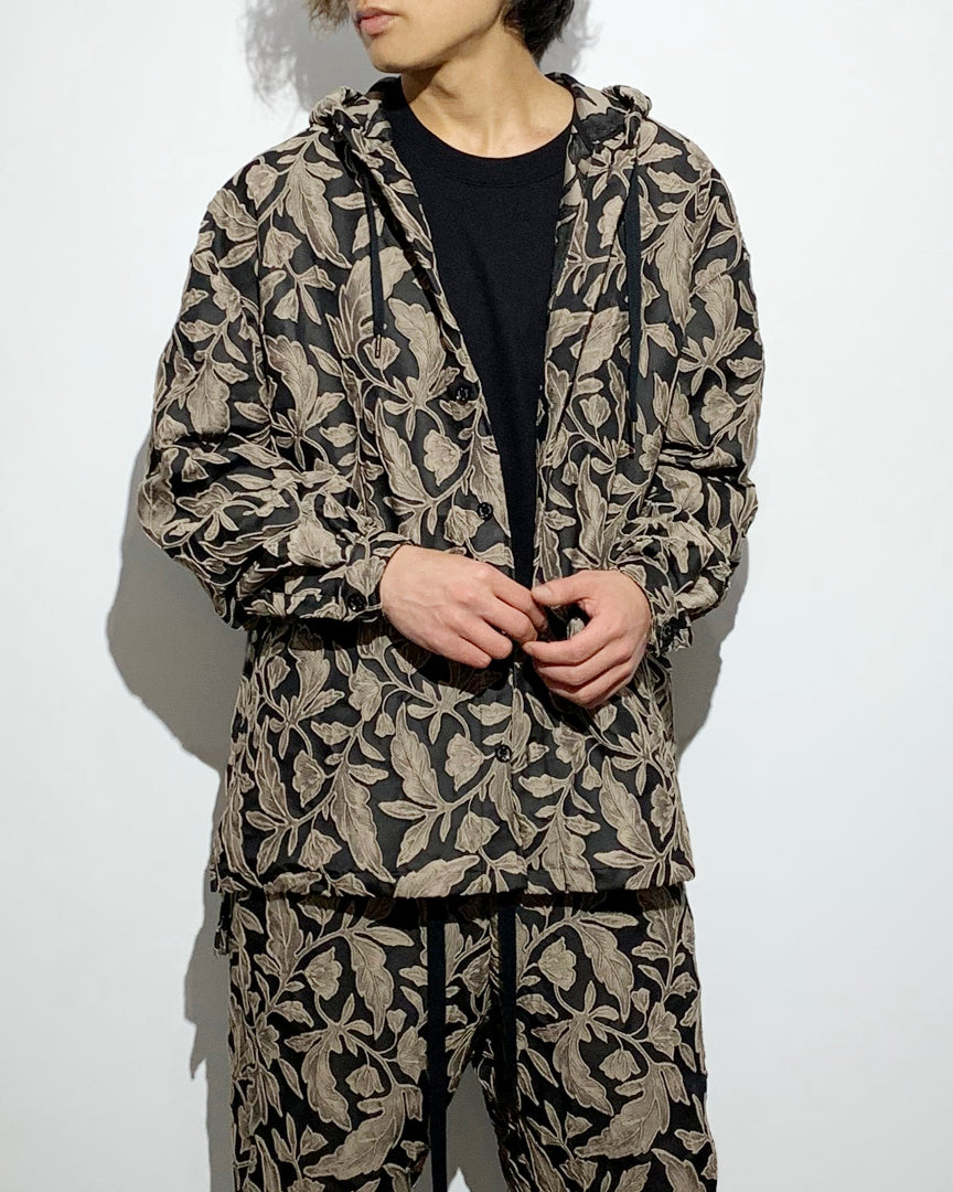 Bennu / 3D Flower Jacquard Hooded Shirts