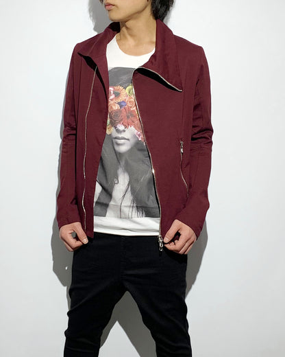 gène par YUKIO MISHIBA / Pleating Jersey Blouson - Burgundy