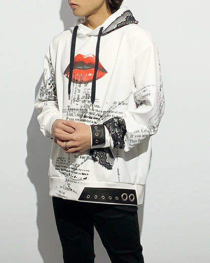 Bennu × TT / Aqua Suiting Jersey Hoodie - THE LIPS -