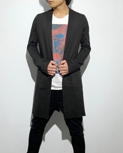 gène par YUKIO MISHIBA / Pleating Jersey Long Jacket