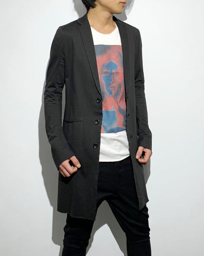 gène par YUKIO MISHIBA / Pleating Jersey Long Jacket