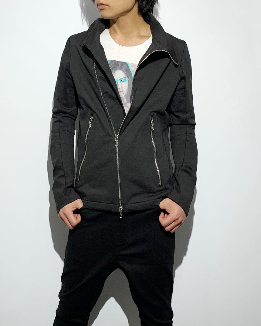 gène par YUKIO MISHIBA / Pleating Jersey Blouson - Charcoal