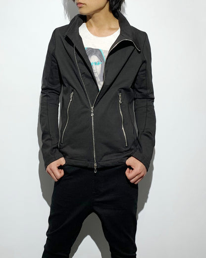 gène par YUKIO MISHIBA / Pleating Jersey Blouson - Charcoal