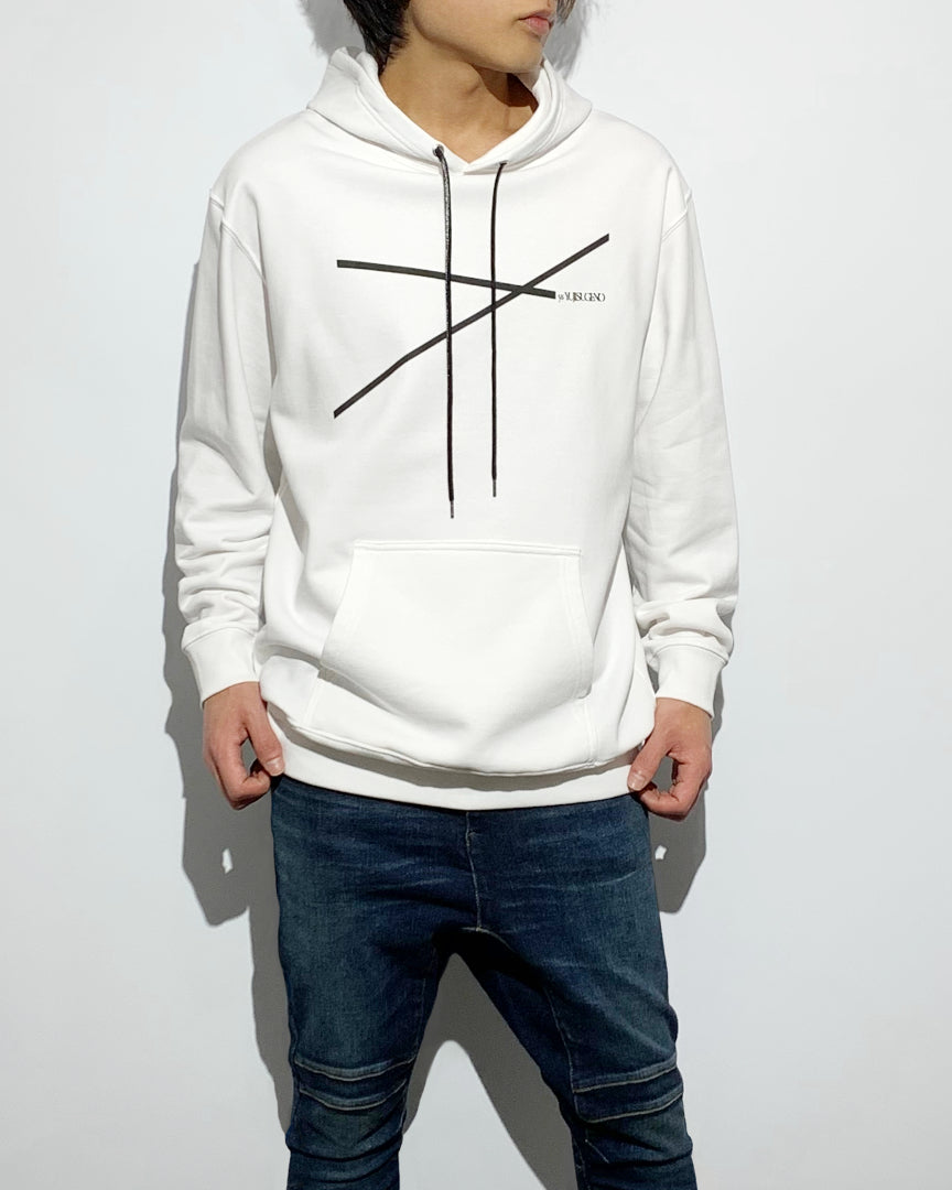 ys Yuji SUGENO / Line Art Lady Hoodie - WHITE