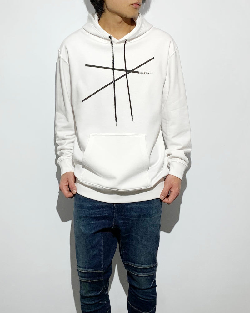 ys Yuji SUGENO / Line Art Lady Hoodie - WHITE