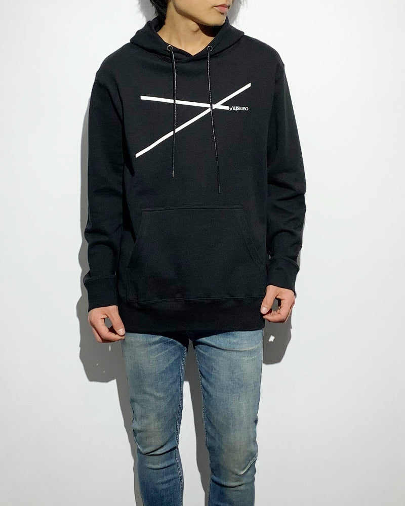 ys Yuji SUGENO / Line Art Lady Hoodie - BLACK