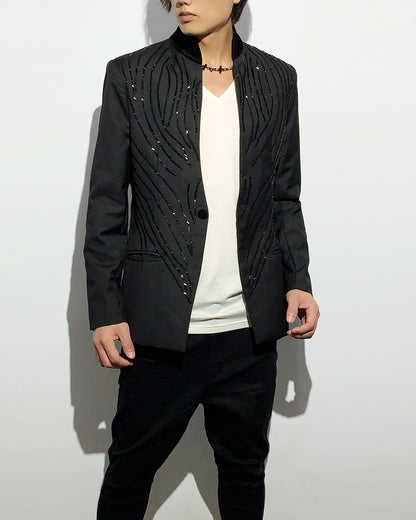 POTENZA / BEADS EMBROIDERY JACKET - Black Jewel -