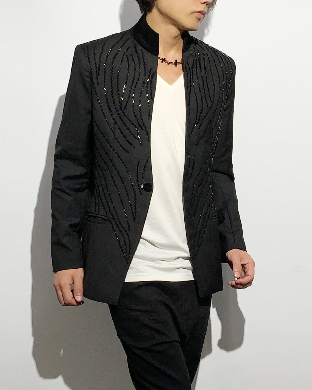 POTENZA / BEADS EMBROIDERY JACKET - Black Jewel -