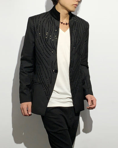 POTENZA / BEADS EMBROIDERY JACKET - Black Jewel -