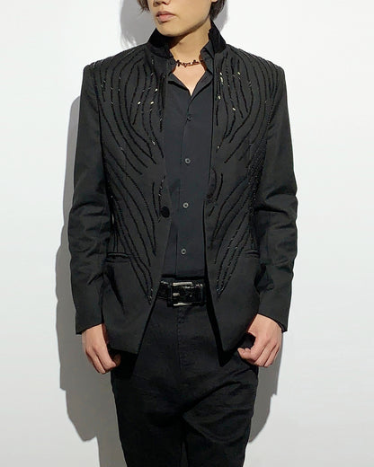 POTENZA / BEADS EMBROIDERY JACKET - Black Jewel -