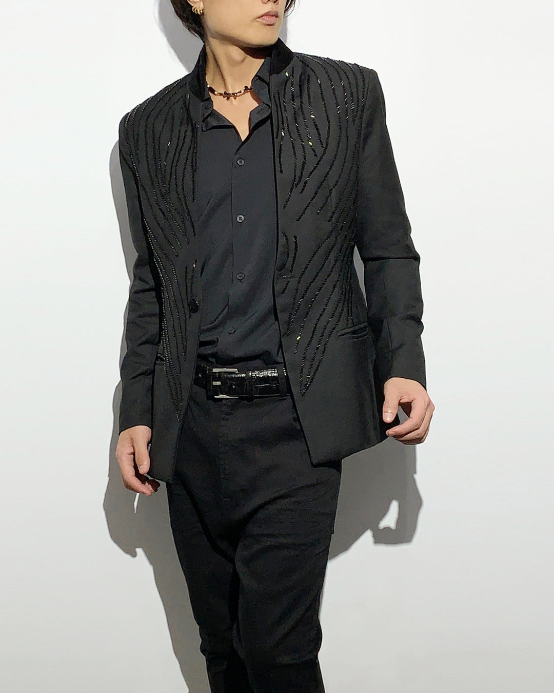 POTENZA / BEADS EMBROIDERY JACKET - Black Jewel -