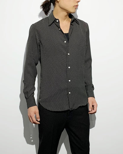 ys Yuji SUGENO / Dot Print Regular Shirt with Ascot Stole