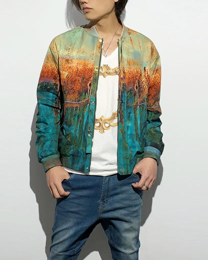 HARRISON WONG / Rust Pattern Print Bomber Jacket